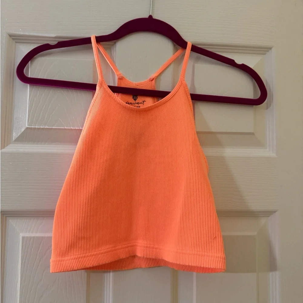 NWT Free People Movement Crop Run Tank in Peach Horizon Size Medium/Large